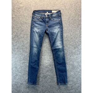 Rag‎ and Bone Jeans Women's 25 Capri Skinny Medium Blue Stretch Denim Jeans